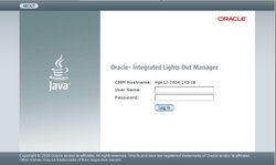 image:Oracle ILOM web interface Login page