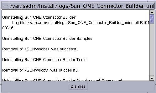 Figure shows Connector Builder Detail Log of Installation
