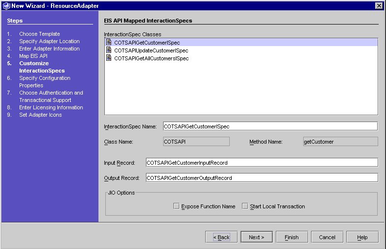Figure shows select EIS API <apped Interaction Specs
