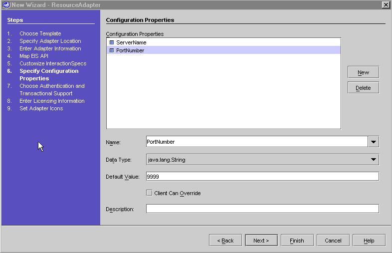 Figure shows Configuration Property Editor
