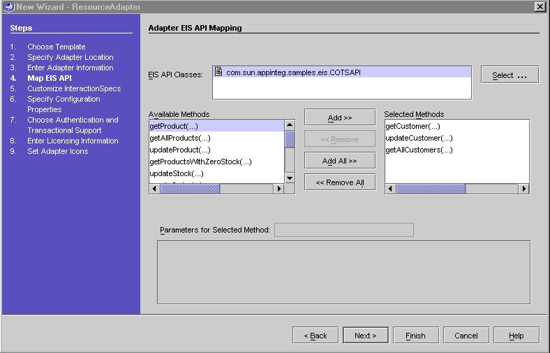 Figure shows Adapter EIS Mapping Screen

