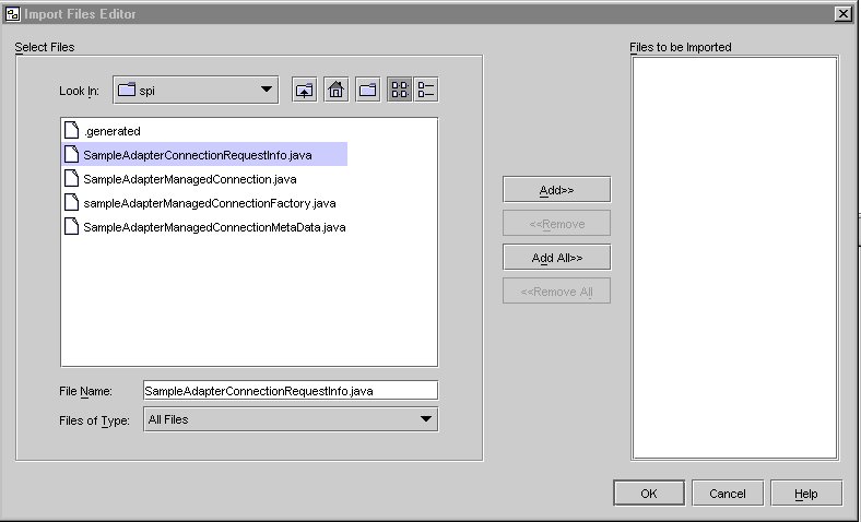 Figure shows Import Files Editor
