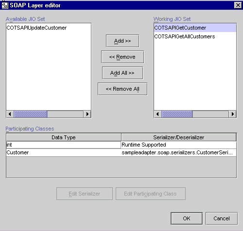 Figure shows SOAP Layer Editor
