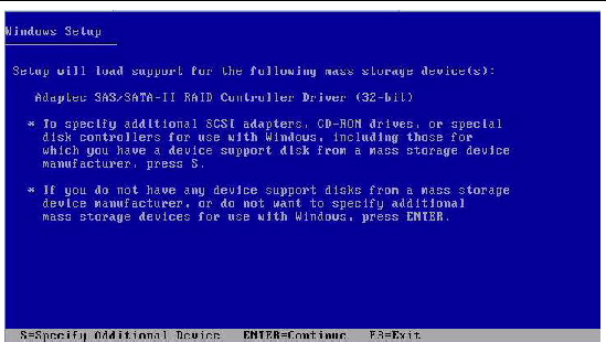 Graphic showing the mass storage device support screen.