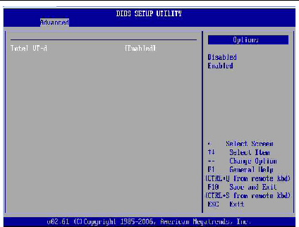 Graphic showing BIOS Setup Utility: Advanced - Intel VT-d configuration.