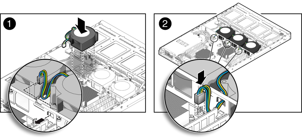 image:An illustration showing the installation of a blower module.