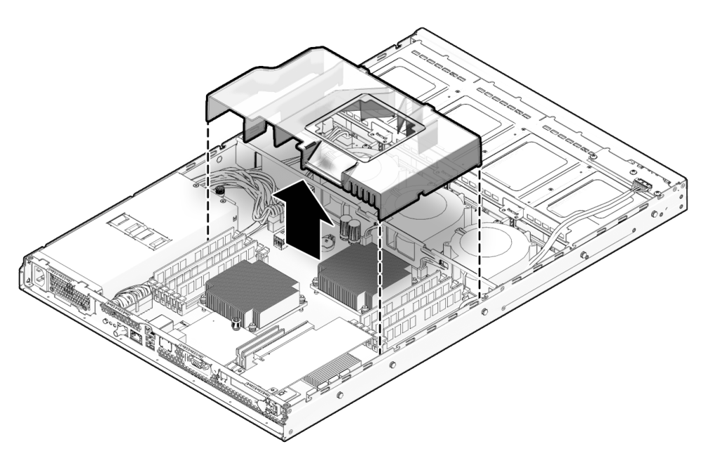 image:An illustration showing the removal of the air duct.