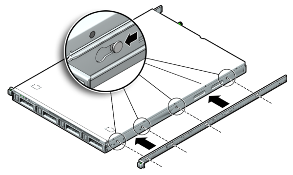 image:An illustration showing slide rail attachment.
