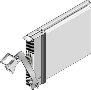 image:Figure that shows the HBA with its latch pulled out.