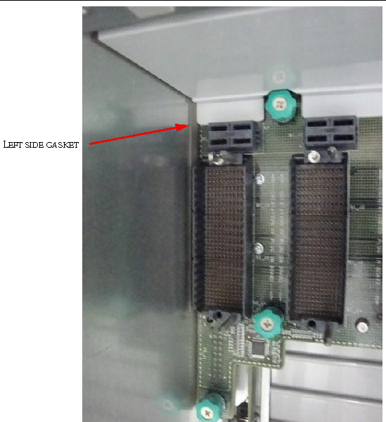 Position of gasket to the left of the chassis