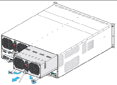Figure showing removal action of failed power supply.