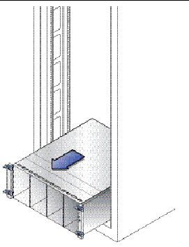 Figure showing removal of the failed chassis from the cabinet.