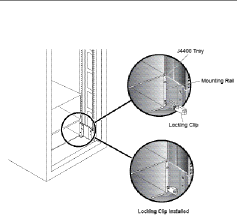 Figure showing location for installing locking clip.