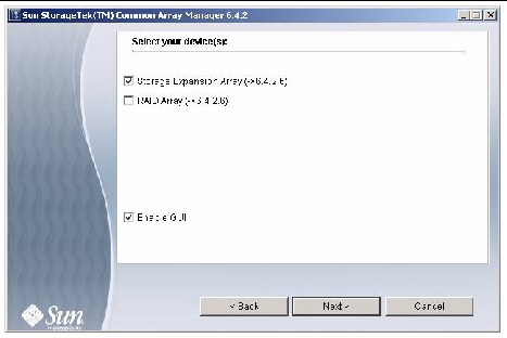 The screenshot shows available selections for JBOD and RAID devices. 