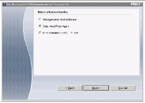 Screen capture showing available choices and proxy agent selected. 