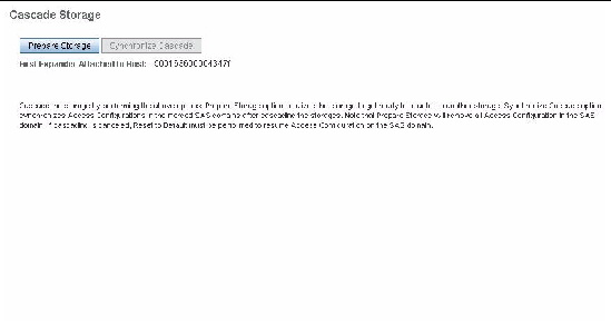 Screen capture of Cascade Storage. 