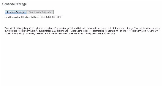 Screen capture of Cascade Storage.