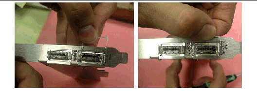Figure shows attaching the clips to the short bracket to the ExpressModule 