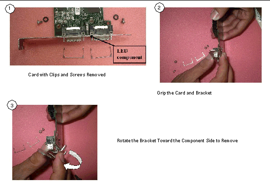 Figure shows removal of the tall bracket of the ExpressModule 