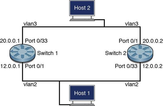 image: Figure showing an example VRRP topology.