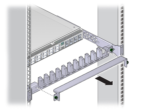 image:Figure shows the cable management bracket cover being removed