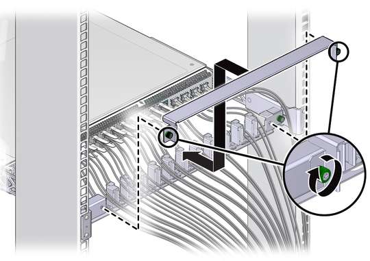 image:Figure shows the cover being put on the cable management bracket