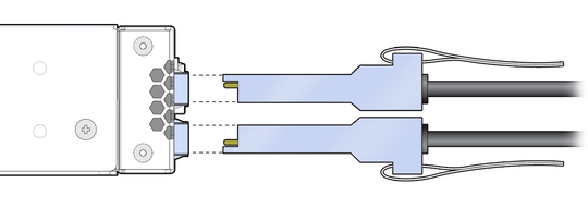 image:Figure shows QSFP Ethernet cables with proper transceiver alignment