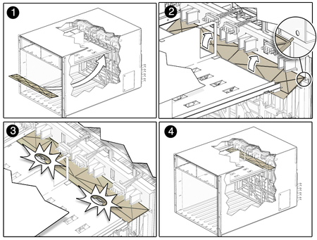 image:Figure shows the air duct snapping into place.