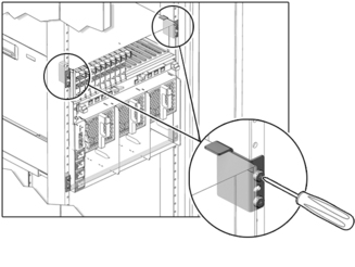 image:Figure showing the removal of screws securing the upper rear brackets.