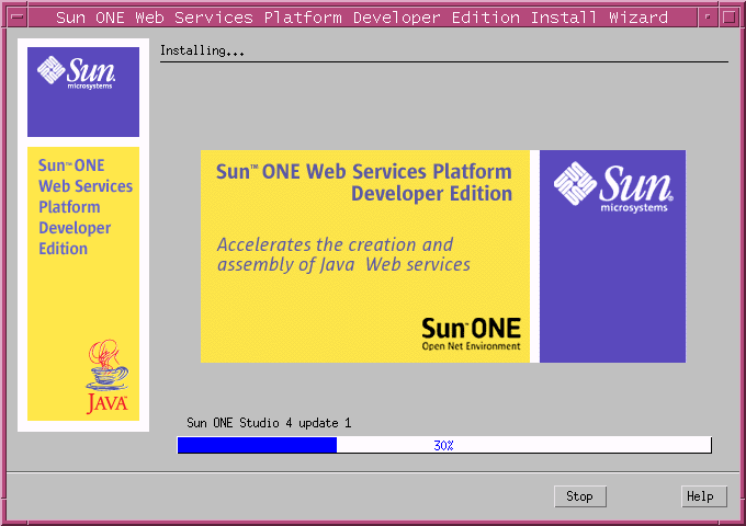 This screen capture shows the Installing page that displays the progress of the installation.
