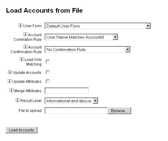 Use the load process to load accounts from a file.