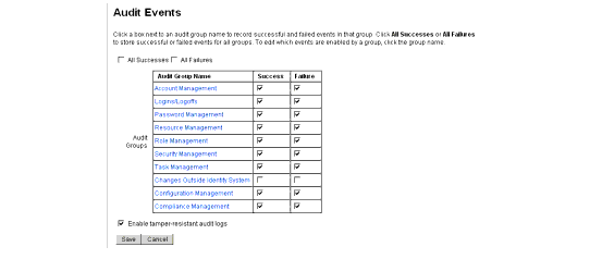 Enable tamper-resistant audit logs checkbox.