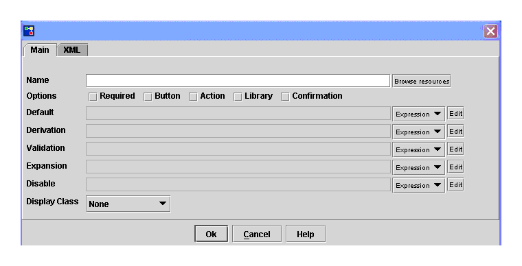 New Field dialog