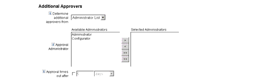 목록에서 관리자를 선택하여 추가 승인자 구성