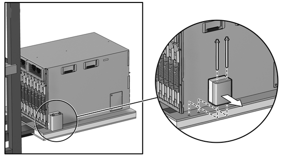 image:Figure showing removal of the pallet restraints.