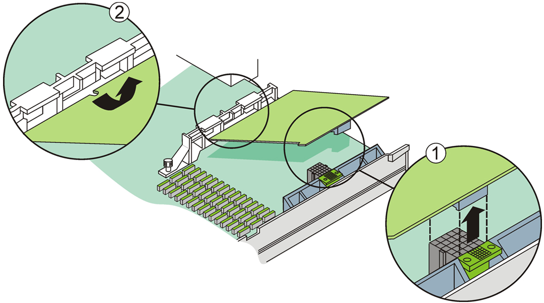 image:A graphic that shows the removal of the Sun Storage 6 Gb SAS REM HBA.