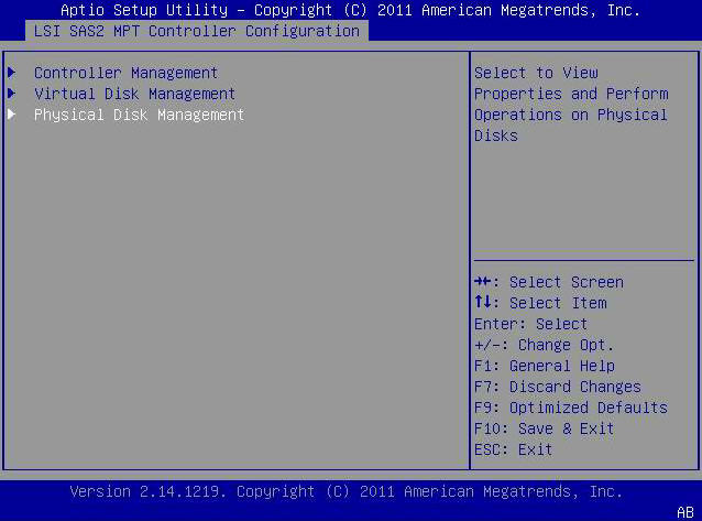 image:Figure that shows the Physical Disk Management menu option being selected.