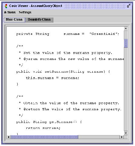 Screen shot showing the Code Viewer window.