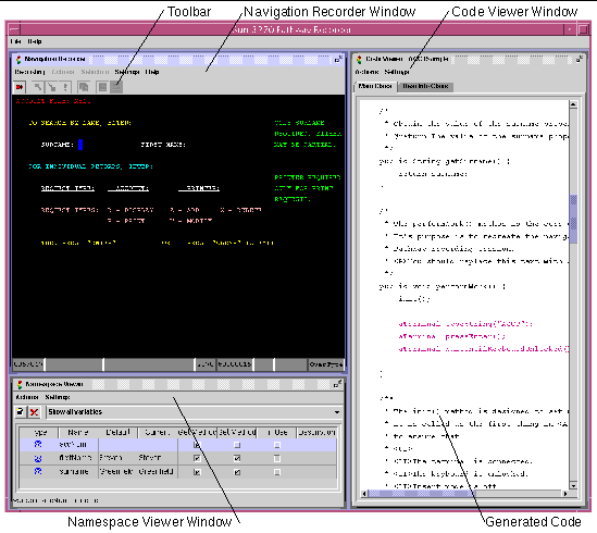 Screen shot showing the recorder main screen.