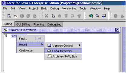 Figure shows how to mount the project from the local directory.
