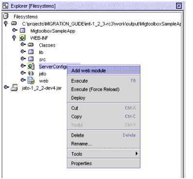 Figure shows how to create a Web Module.
