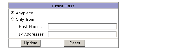 This screen capture shows the ACL From Host rules. 
