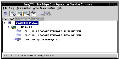 Screen capture showing a single-bus JBOD configuration.