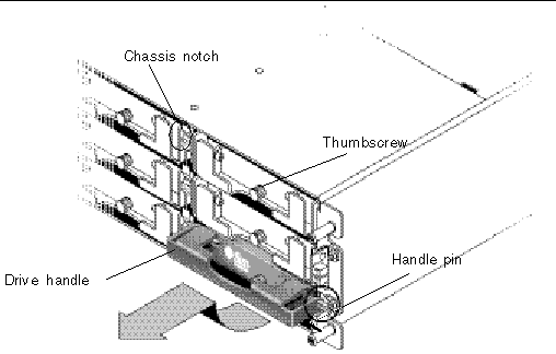 Figure showing side view of a drive pulled out of the chassis.