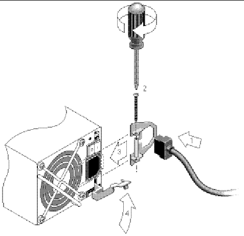 Figure shows the sequence of steps to install a cord lock.