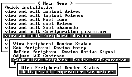 Screen capture shows "Voltage and Temperature Parameters" displayed.