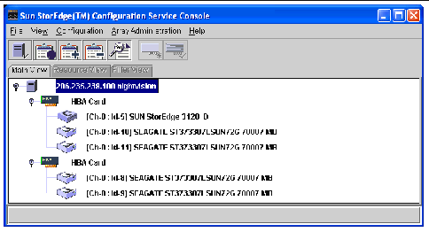 Figure showing a dual-bus, single-server, dual-HBA configuration.