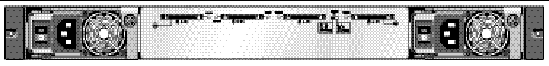 Figure showing the rear view of a JBOD which includes redundant power supplies but does not have a controller.