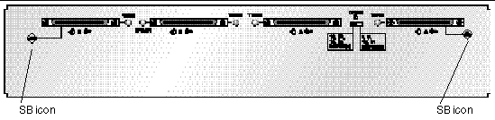 Figure showing the SB icon location on the rear of the JBOD