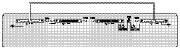 Figure showing a single-bus JBOD with the SCSI jumper cable connected between the appropriate ports.